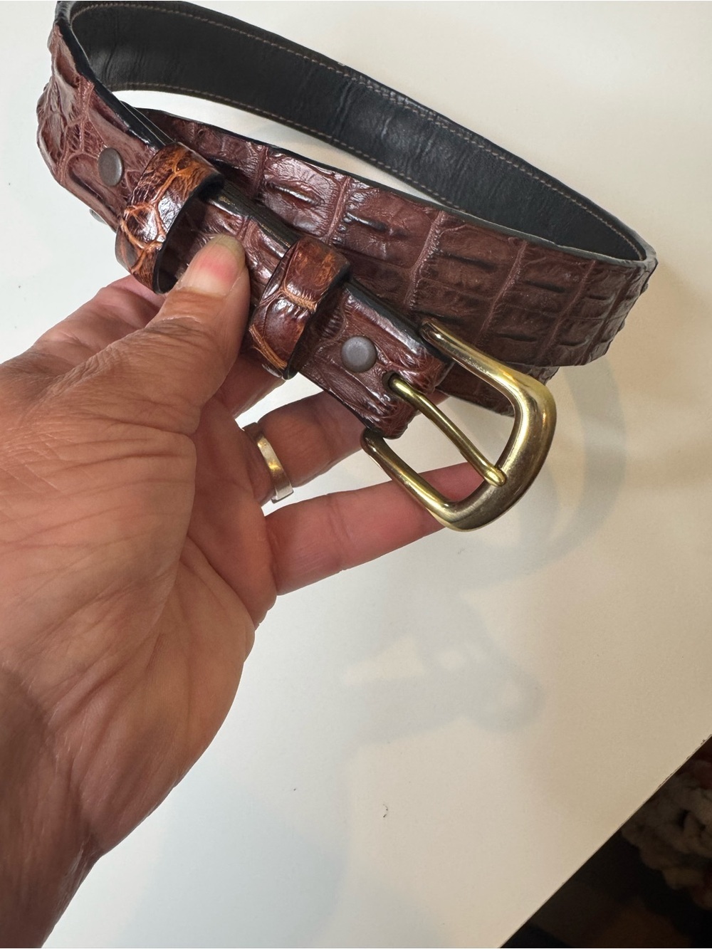 di CROCO saltwater crocodile made in Australia SKIN HORNBACK BELT